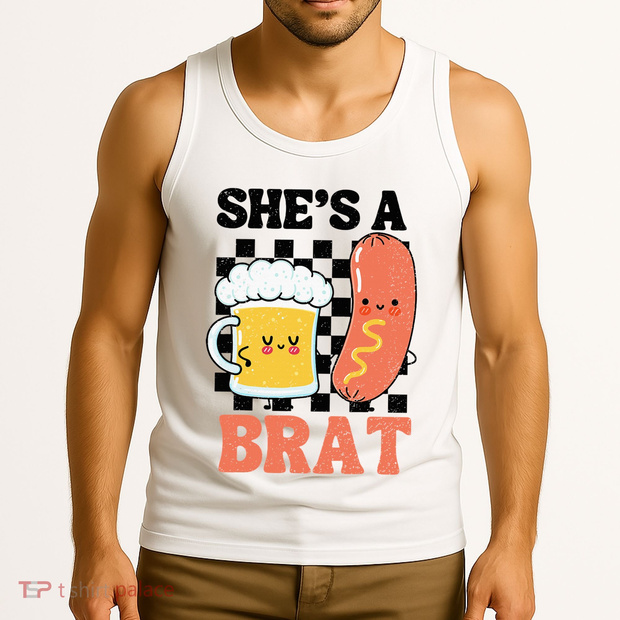 Oktoberfest German Drinking SheS A Brat Couple Matching Tank Top