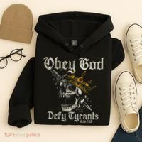 Obey God Defy Tyrants Skull Hoodie thumb 4