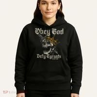 Obey God Defy Tyrants Skull Hoodie thumb 5
