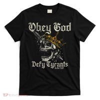 Obey God Defy Tyrants Skull T-Shirt thumb 0