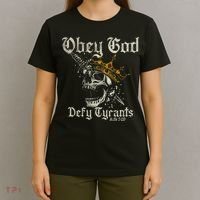 Obey God Defy Tyrants Skull T-Shirt thumb 4