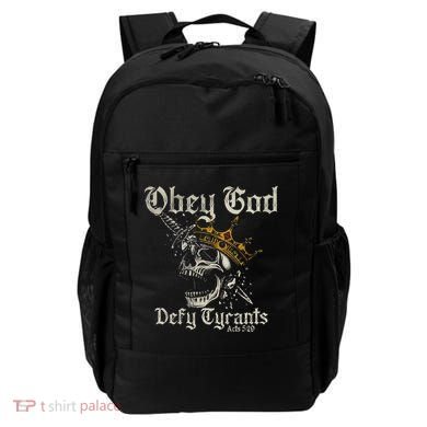 Obey God Defy Tyrants Skull Backpack