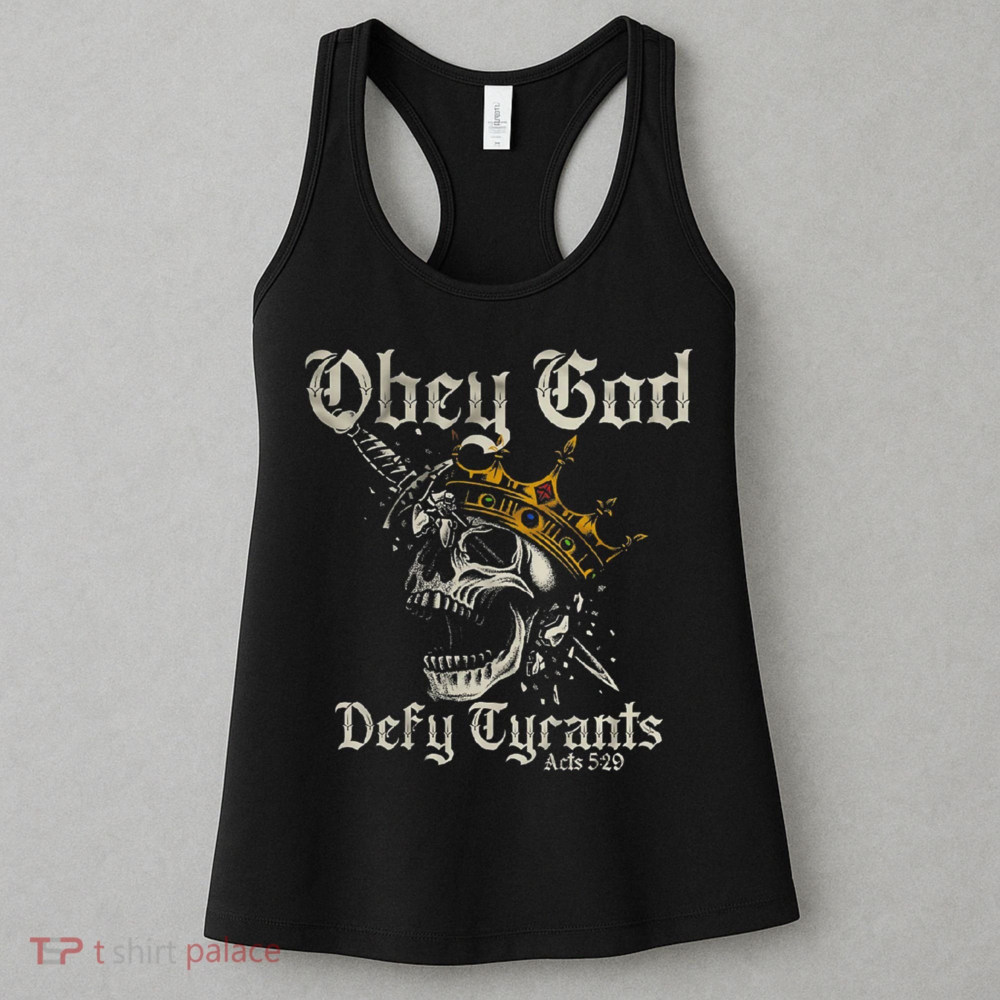 Obey God Defy Tyrants Skull Women's Tank Top