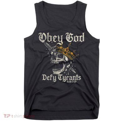 Obey God Defy Tyrants Skull Tank Top