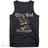 Obey God Defy Tyrants Skull Tank Top thumb 0