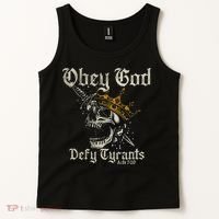 Obey God Defy Tyrants Skull Tank Top thumb 2