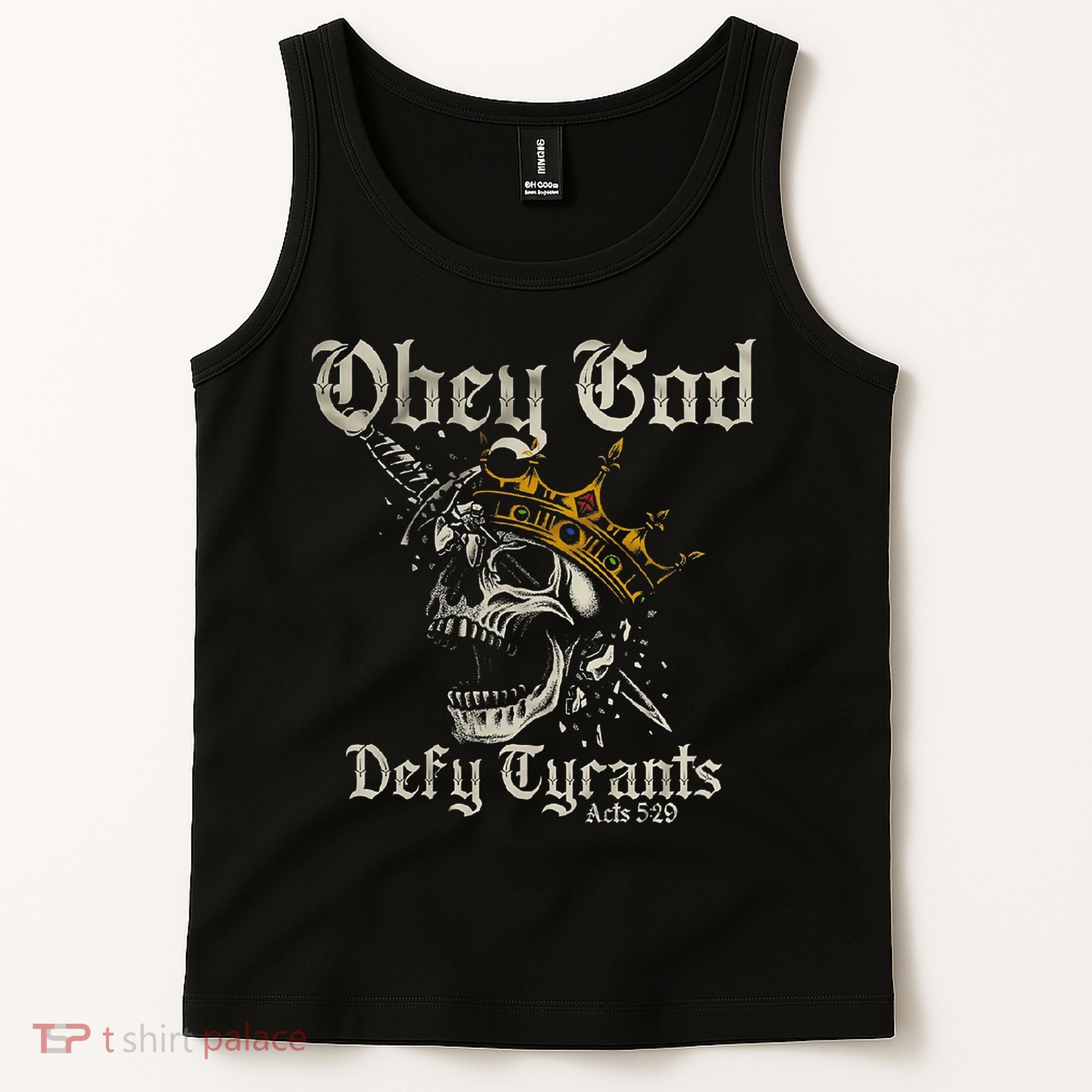 Obey God Defy Tyrants Skull Tank Top