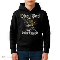 Obey God Defy Tyrants Skull Kids Hoodie thumb 4