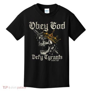 Obey God Defy Tyrants Skull Kids T-Shirt