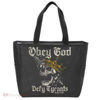 Obey God Defy Tyrants Skull Tote Bag thumb 0