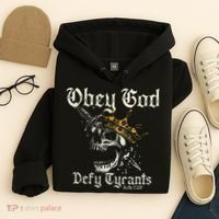 Obey God Defy Tyrants Skull Hoodie thumb 4