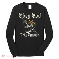 Obey God Defy Tyrants Skull Long Sleeve Shirt thumb 0
