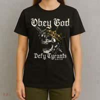 Obey God Defy Tyrants Skull T-Shirt thumb 4