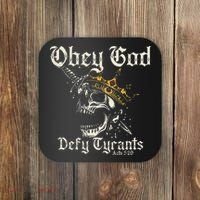 Obey God Defy Tyrants Skull Coaster thumb 0