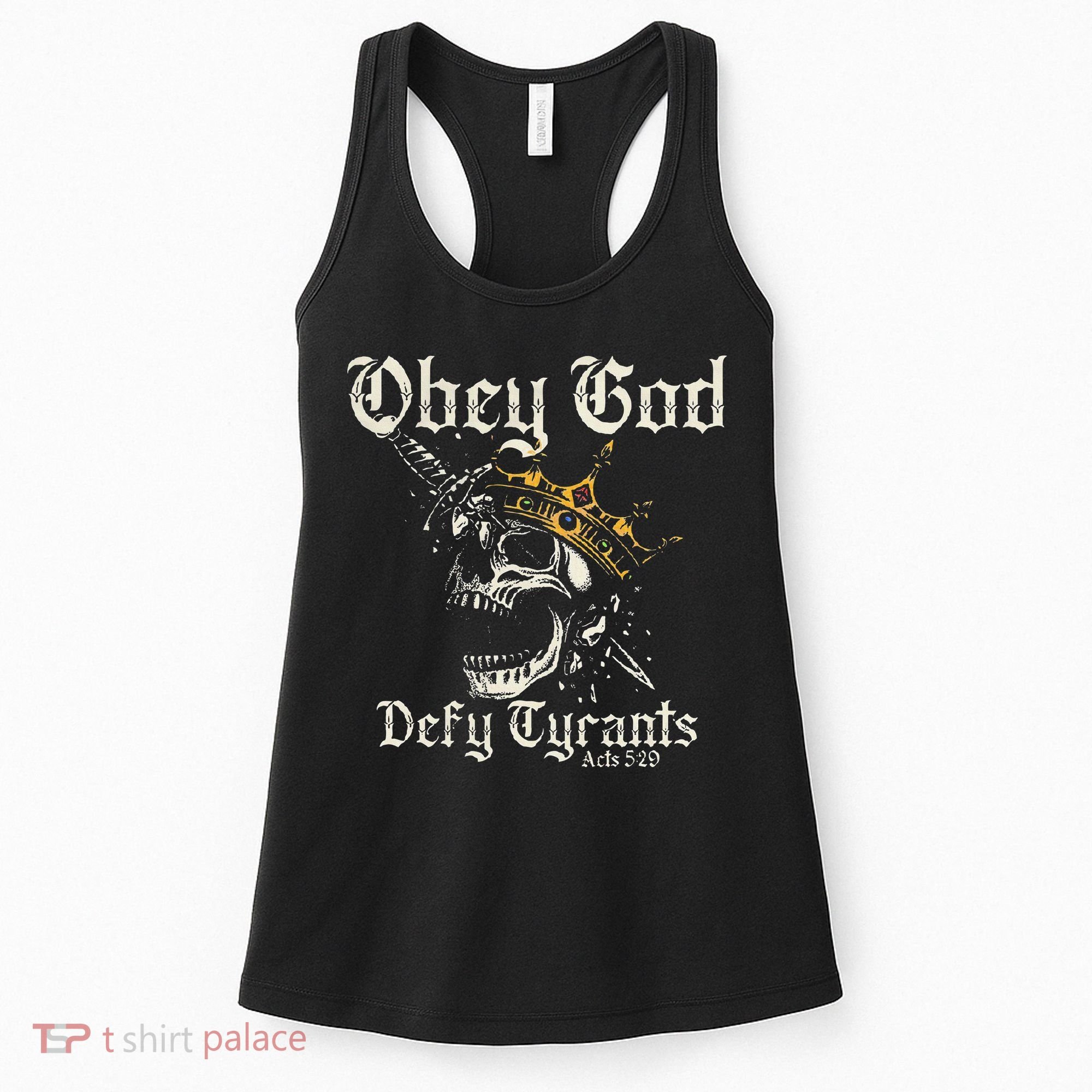 Obey God Defy Tyrants Skull Women's Tank Top