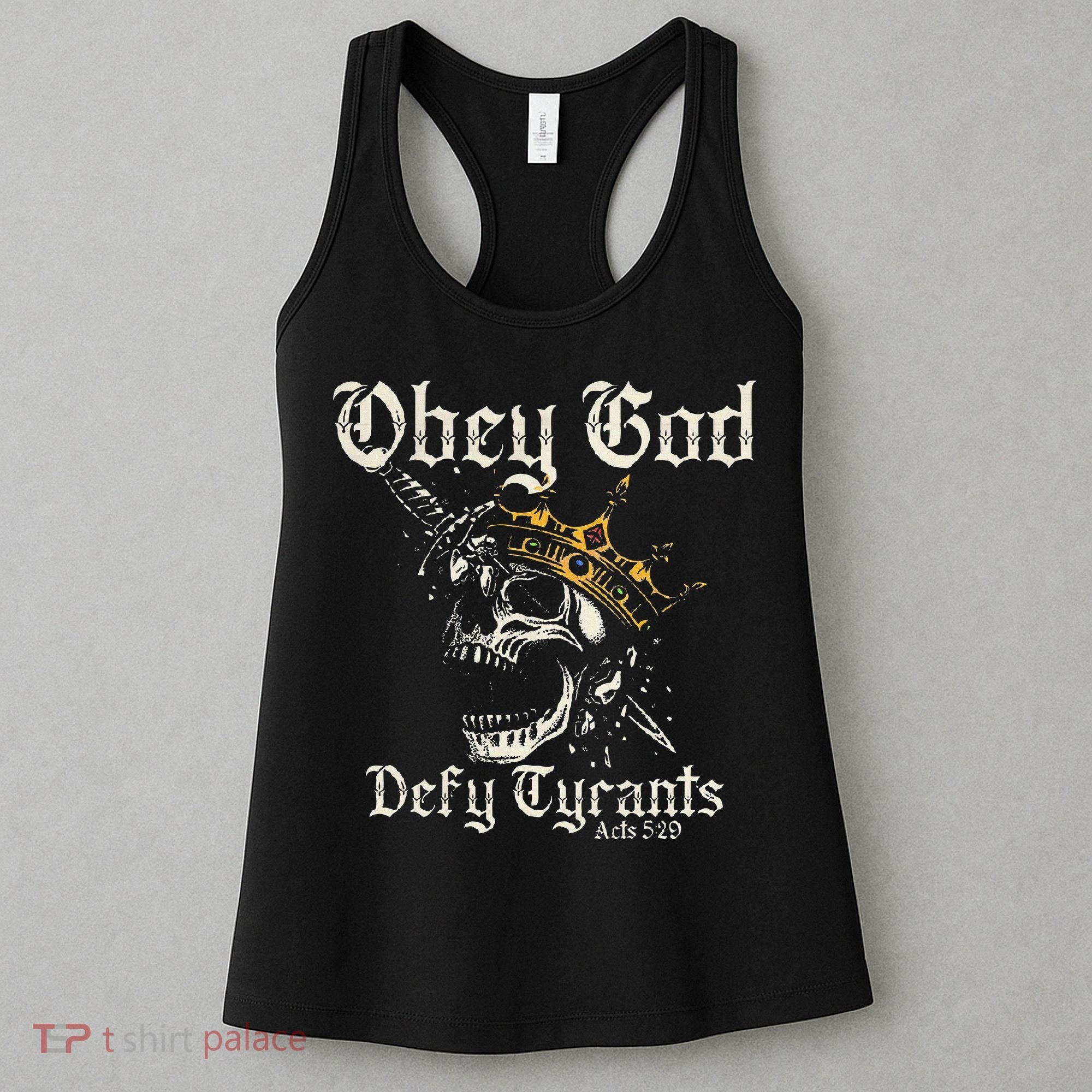 Obey God Defy Tyrants Skull Women's Tank Top