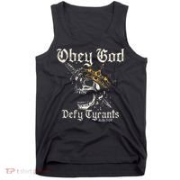Obey God Defy Tyrants Skull Tank Top thumb 0