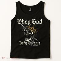 Obey God Defy Tyrants Skull Tank Top thumb 2