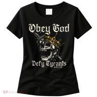 Obey God Defy Tyrants Skull Women's T-Shirt thumb 0