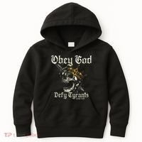 Obey God Defy Tyrants Skull Kids Hoodie thumb 0