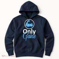Only Gains Funny Gym Fitness Workout Parody Hoodie thumb 0