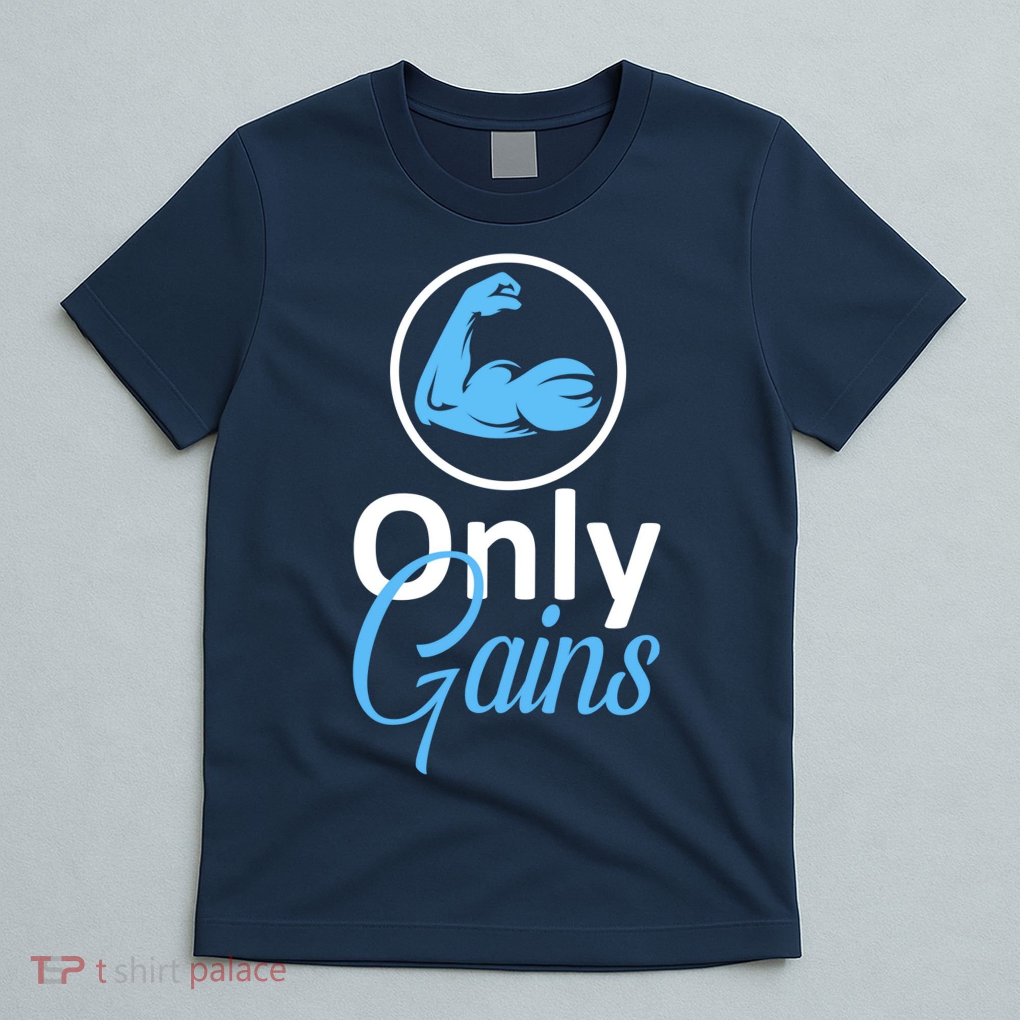 Only Gains Funny Gym Fitness Workout Parody T-Shirt
