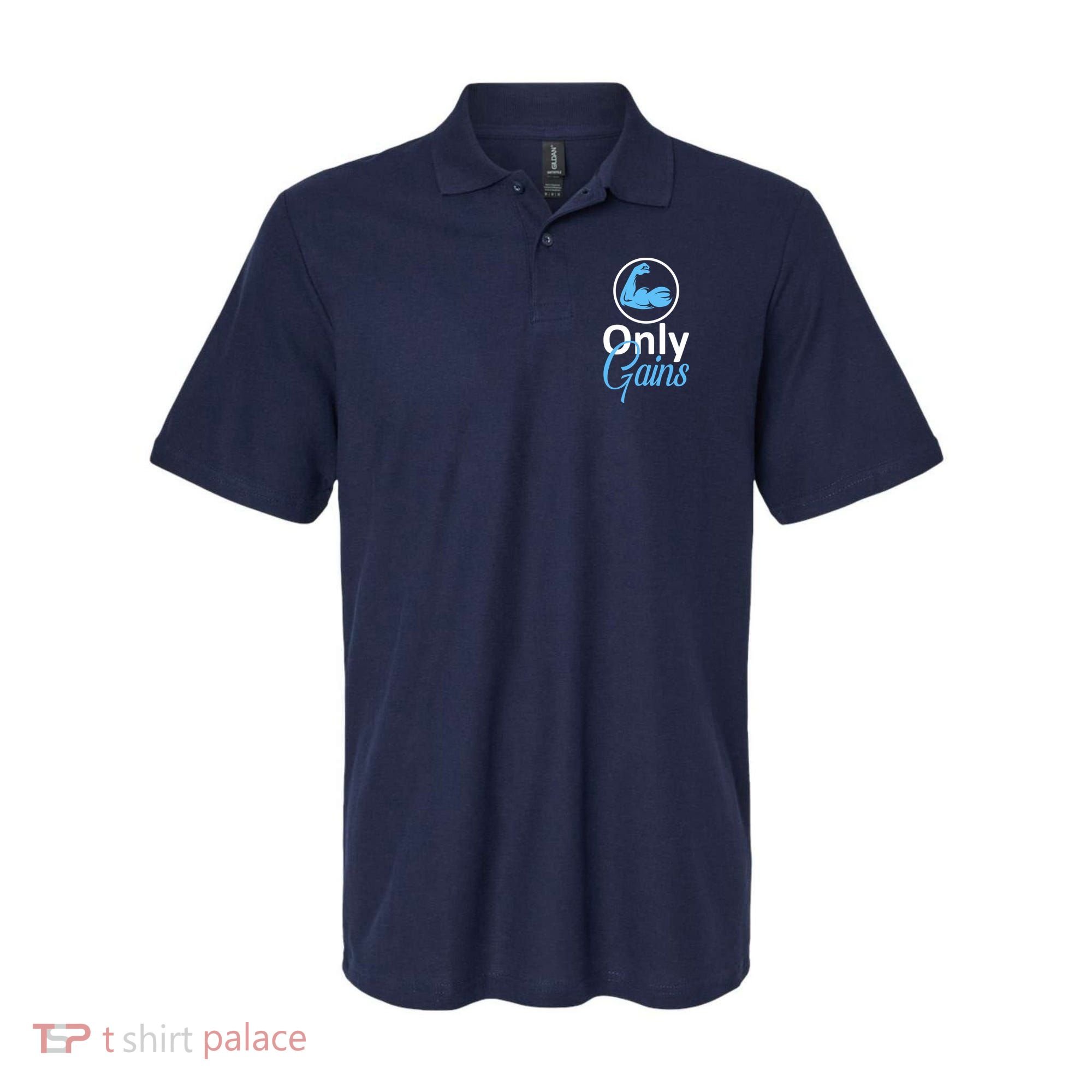 Only Gains Funny Gym Fitness Workout Parody Polo