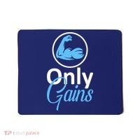 Only Gains Funny Gym Fitness Workout Parody Mousepad thumb 0