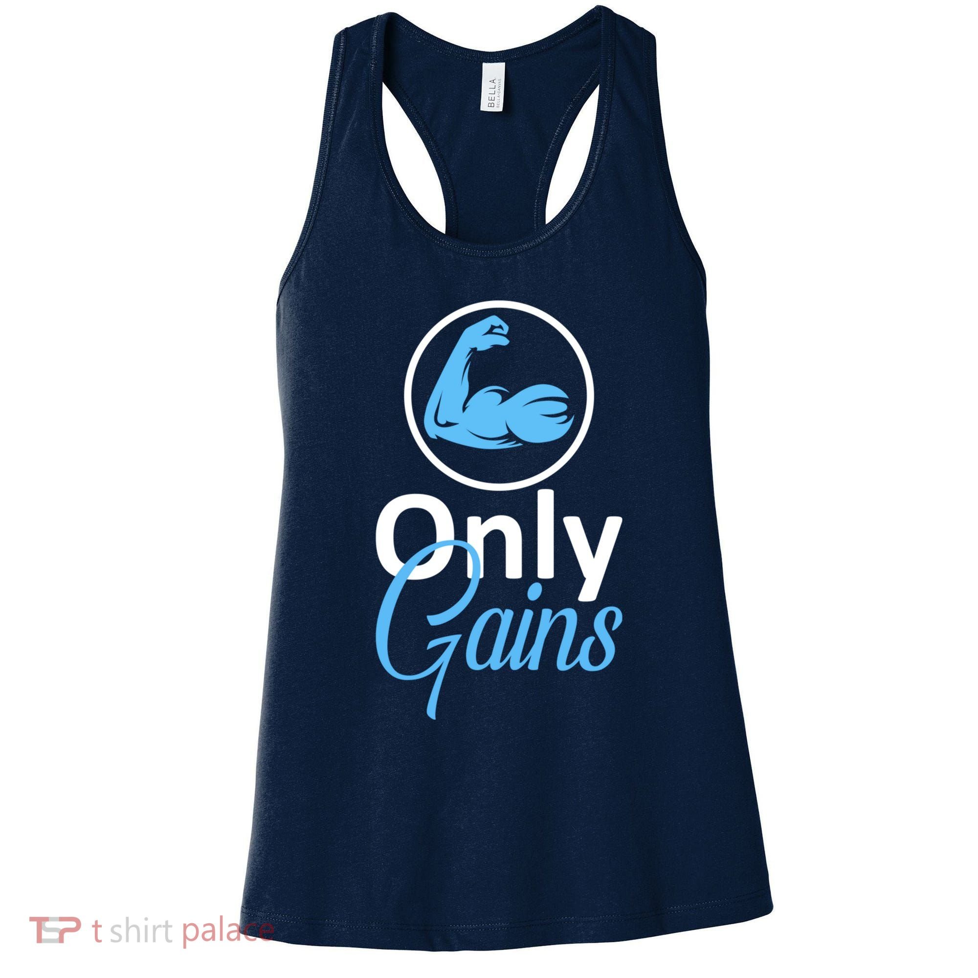 Only Gains Funny Gym Fitness Workout Parody Women's Tank Top