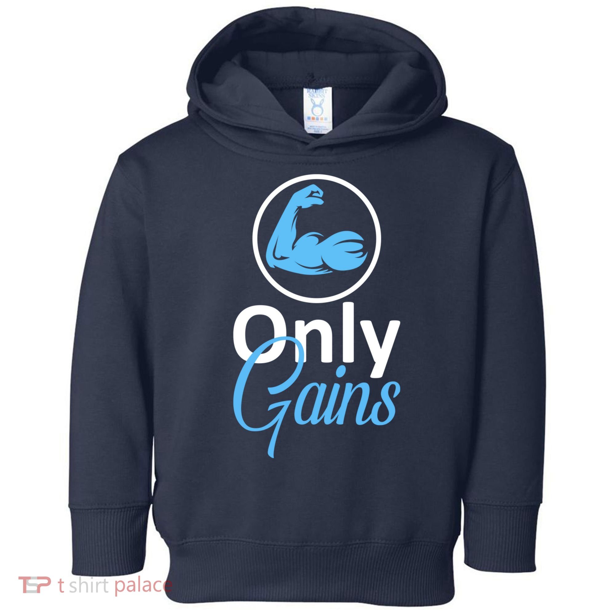 Only Gains Funny Gym Fitness Workout Parody Toddler Hoodie