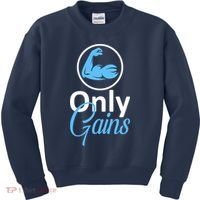 Only Gains Funny Gym Fitness Workout Parody Kids Sweatshirt thumb 0