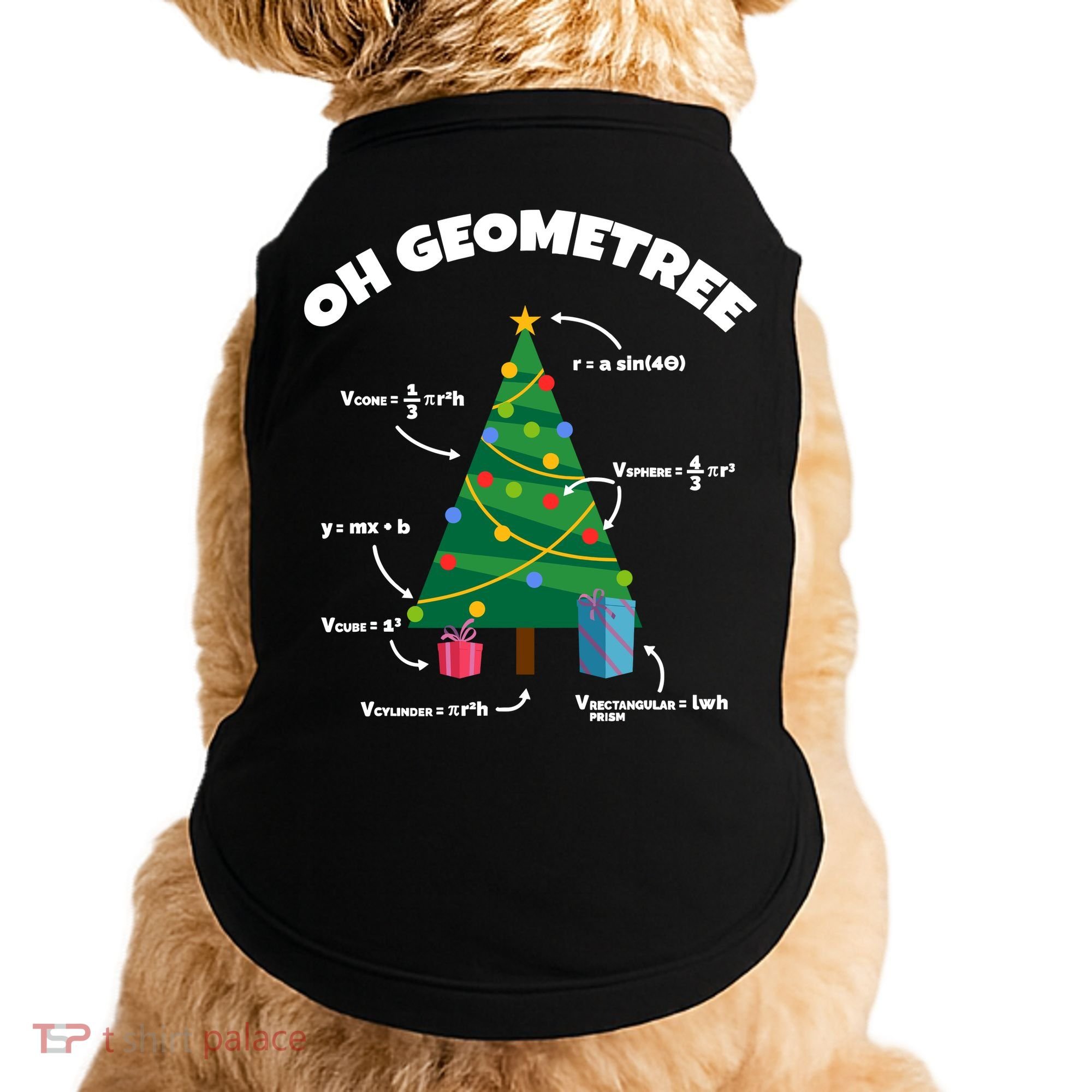 Oh Geometree Funny Christmas Tree Math Teacher Doggie Tank
