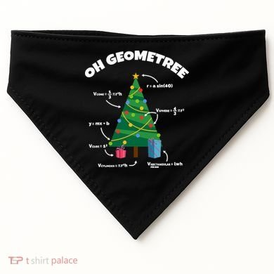 Oh Geometree Funny Christmas Tree Math Teacher USA-Made Doggie Bandana