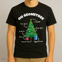 Oh Geometree Funny Christmas Tree Math Teacher T-Shirt thumb 3