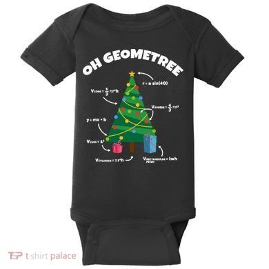 Oh Geometree Funny Christmas Tree Math Teacher Baby Bodysuit