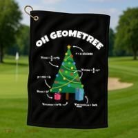 Oh Geometree Funny Christmas Tree Math Teacher Golf Towel thumb 1