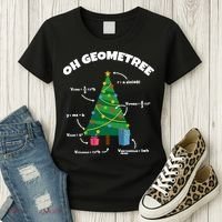 Oh Geometree Funny Christmas Tree Math Teacher Women's T-Shirt thumb 3