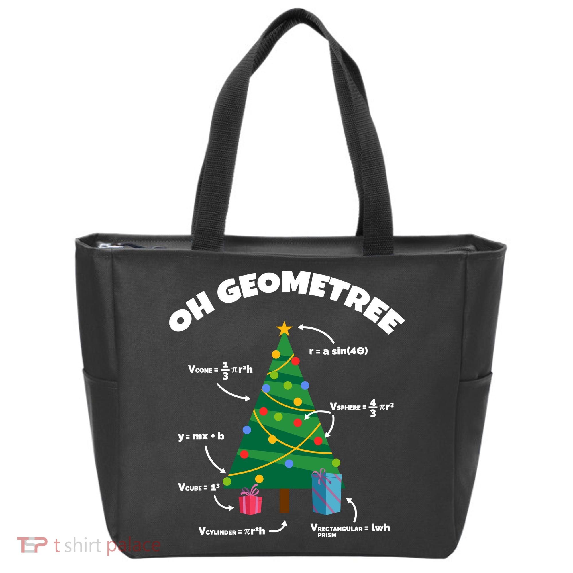 Oh Geometree Funny Christmas Tree Math Teacher Tote Bag