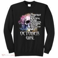 October Girl Funny Birthday Skull Woman Sweatshirt thumb 0