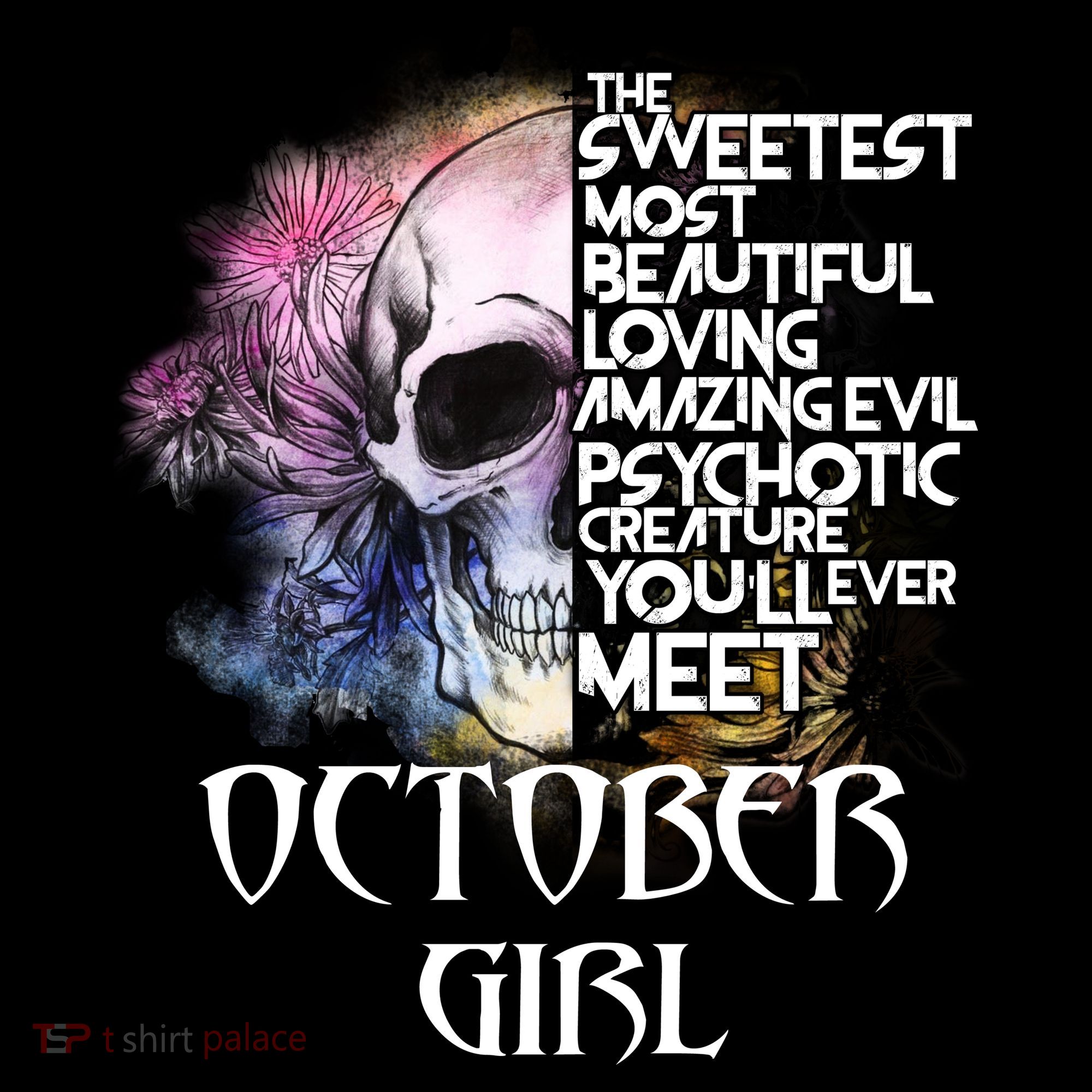 October Girl Funny Birthday Skull Woman Coffee Mug