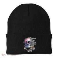 October Girl Funny Birthday Skull Woman Beanie thumb 0