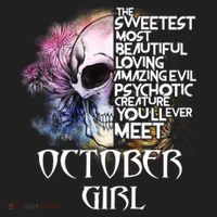 October Girl Funny Birthday Skull Woman Beanie thumb 2