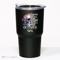October Girl Funny Birthday Skull Woman Tumbler thumb 0