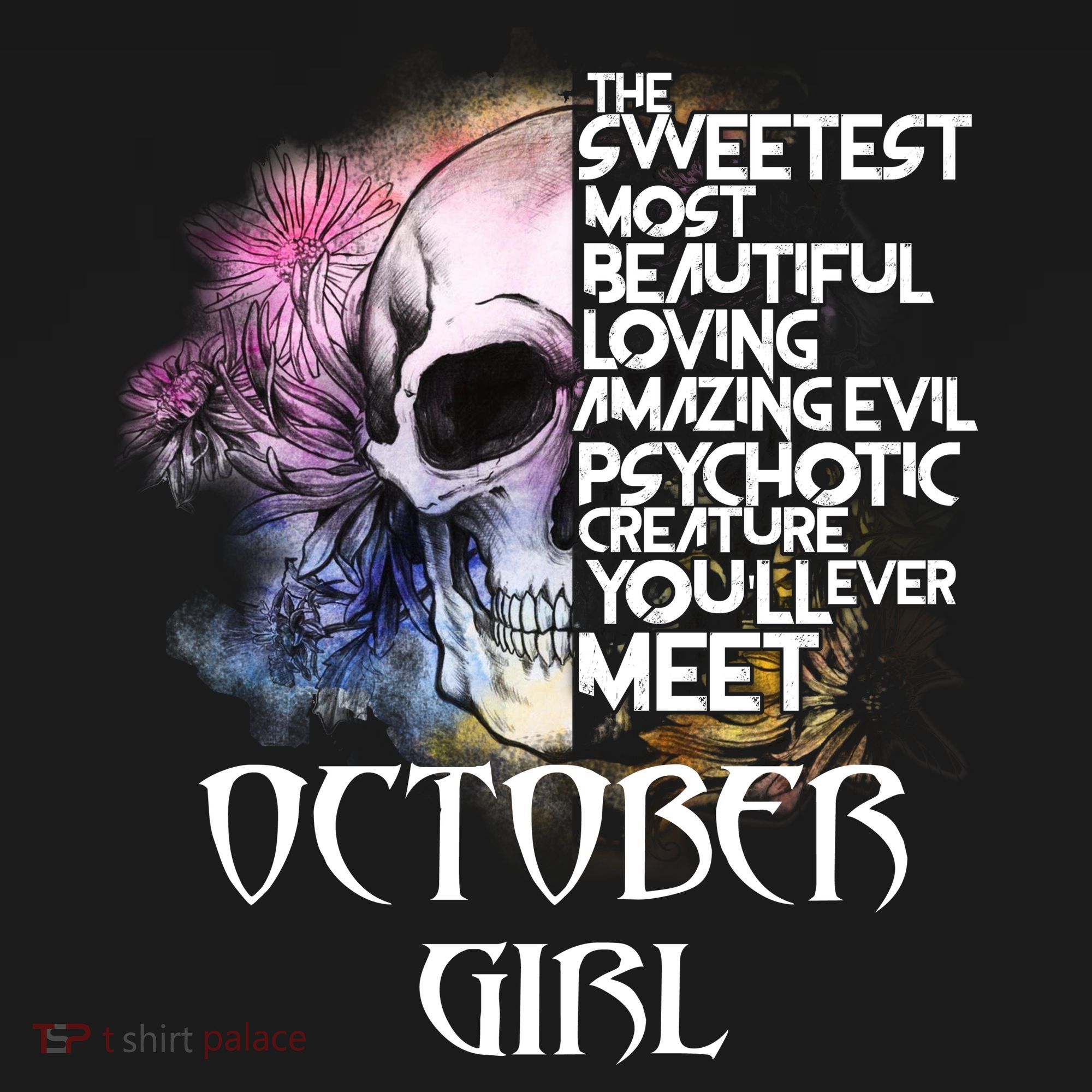 October Girl Funny Birthday Skull Woman Mousepad