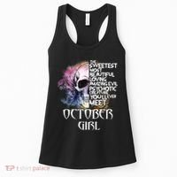 October Girl Funny Birthday Skull Woman Women's Tank Top thumb 0
