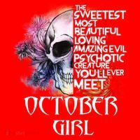 October Girl Funny Birthday Skull Woman Santa Hat thumb 1