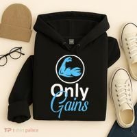 Only Gains Funny Gym Fitness Workout Parody Hoodie thumb 4