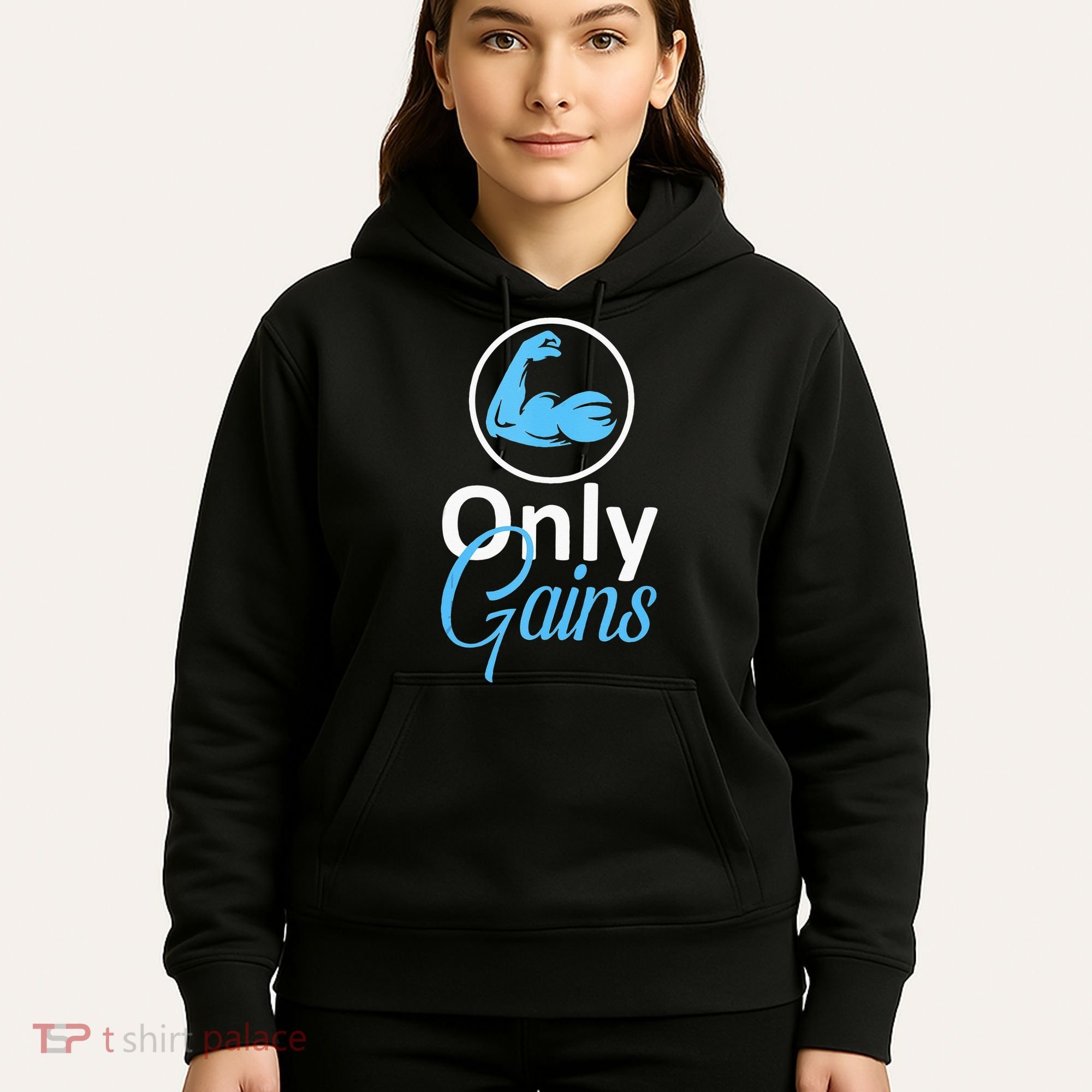Only Gains Funny Gym Fitness Workout Parody Hoodie