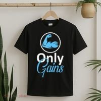 Only Gains Funny Gym Fitness Workout Parody T-Shirt thumb 2