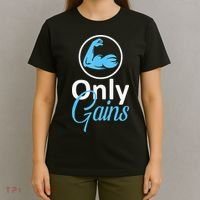 Only Gains Funny Gym Fitness Workout Parody T-Shirt thumb 4